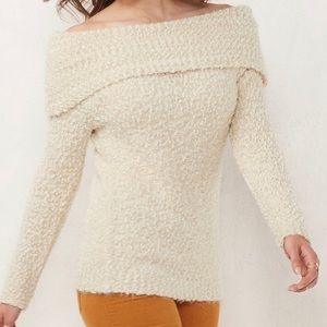 LAUREN CONRAD Off the shoulder cream sweater XS